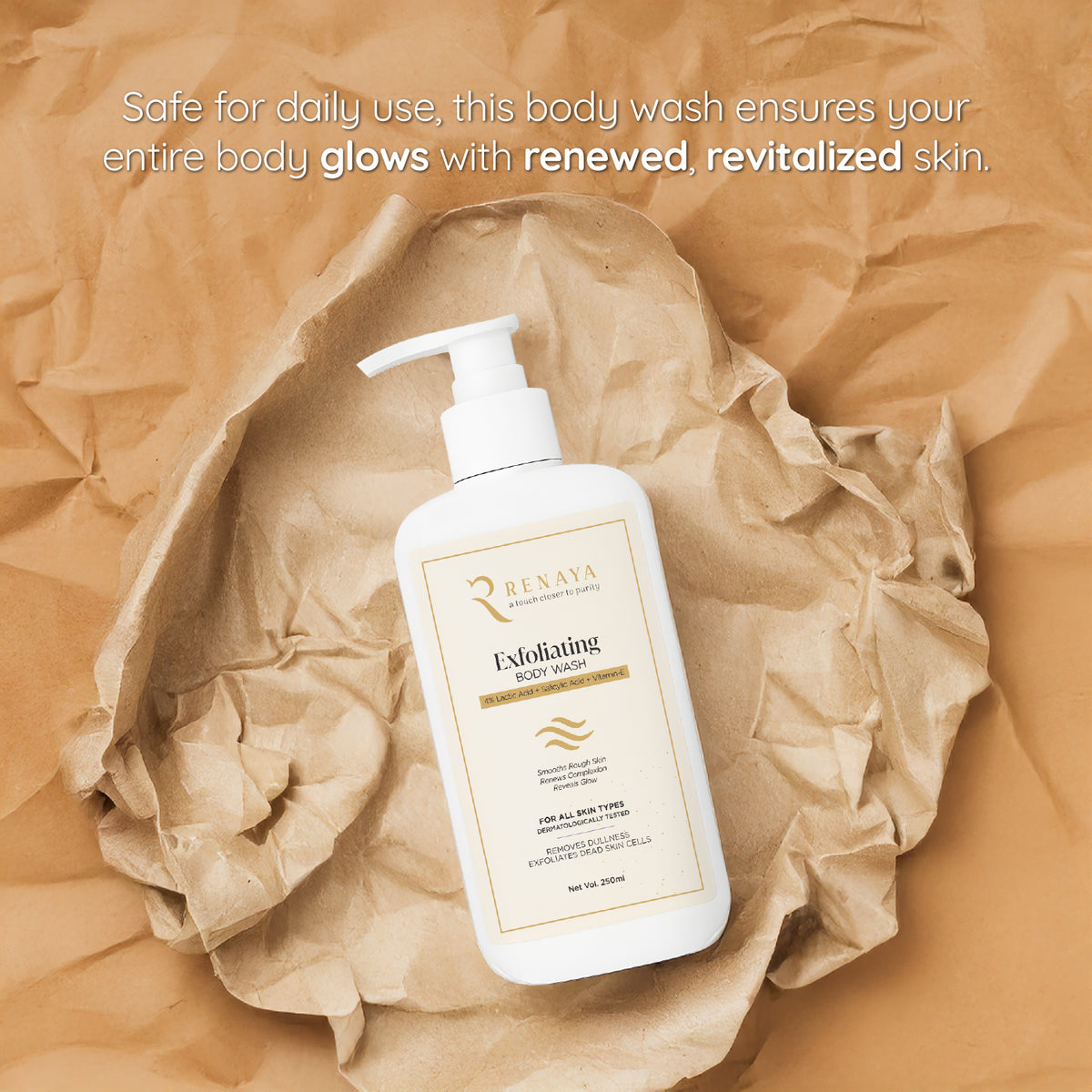 Renaya Exfoliating Body Wash – 4% Lactic Acid, Salicylic Acid & Vitami ...